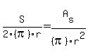 S/2(pi)r = A[s]/(pi)r^2