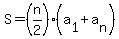 S=%28n%2F2%29%28a%5B1%5D%2Ba%5Bn%5D%29