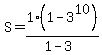 S=1%281-3%5E10%29%2F%281-3%29