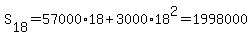 S%5B18%5D=57000%2A18%2B3000%2A18%5E2=1998000