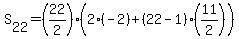 S%5B22%5D=%2822%2F2%29%282%28-2%29%2B%2822-1%29%2811%2F2%29%29