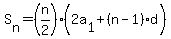 S%5Bn%5D=%28n%2F2%29%282a%5B1%5D%2B%28n-1%29d%29