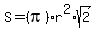 S+=+%28pi%29r%5E2%2Asqrt%282%29
