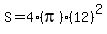 S+=+4%28pi%29%2812%29%5E2