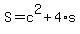 S+=+c%5E2+%2B+4%2As