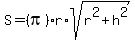 S+=+%28pi%29r%2Asqrt%28r%5E2%2Bh%5E2%29