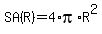 SA(R)=4*pi*R^2