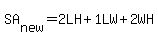SA[new]=2LH+1LW+2WH