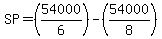 SP=(54000/6)-(54000/8)