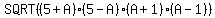 SQRT%28%285%2BA%29%2A%285-A%29%2A%28A%2B1%29%2A%28A-1%29%29