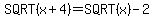 SQRT%28x+%2B+4%29+=+SQRT%28x%29+-+2