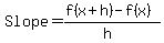 Slope+=+%28f%28x+%2B+h%29+-+f%28x%29%29%2F%28h%29