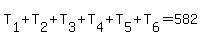 T%5B1%5D%2BT%5B2%5D%2BT%5B3%5D%2BT%5B4%5D%2BT%5B5%5D%2BT%5B6%5D=582