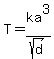 T+=+ka%5E3%2Fsqrt%28d%29