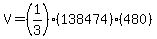 V=%281%2F3%29%28138474%29%28480%29