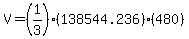 V=%281%2F3%29%28138544.236%29%28480%29