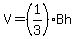 V=%281%2F3%29Bh