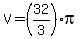 V=(32/3)pi