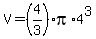 V=%284%2F3%29pi%2A4%5E3