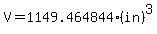 V=1149.464844(in)^3