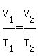 V[1]/T[1]=V[2]/T[2]