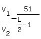 V%5B1%5D%2FV%5B2%5D+=+51%2F%28L%2F2-1%29+