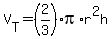 V%5BT%5D=%282%2F3%29pi%2Ar%5E2h