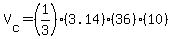 V%5Bc%5D+=+%281%2F3%29%283.14%29%2836%29%2810%29