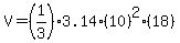 V+=+%281%2F3%293.14%2810%29%5E2%2818%29