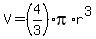 V+=+%284%2F3%29pi%2Ar%5E3