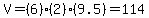 V+=+%286%29%282%29%289.5%29+=+114