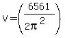 V+=+%286561%2F%282pi%5E2%29%29