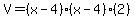 V+=+%28x-4%29%28x-4%29%282%29