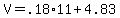 V+=+.18%2A11+%2B+4.83
