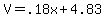 V+=+.18x+%2B+4.83