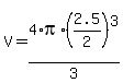 V+=+4%2Api%2A%282.5%2F2%29%5E3%2F3