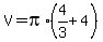 V+=+pi%2A%284%2F3+%2B+4%29