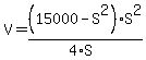 V+=+%2815000+-+S%5E2%29%2F%284%2AS%29%2AS%5E2