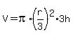 V+=+pi%2A%28r%2F3%29%5E2%2A3h