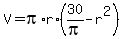 V=pi%2Ar%2A%2830%2Fpi-r%5E2%29