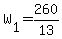 W[1]=260/13