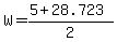 W+=+%285+%2B+28.723%29%2F2+