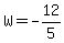 W+=+-12%2F5