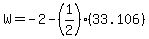 W+=+-2-%281%2F2%29%2833.106%29