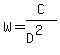 W = C/(D^2)