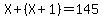 X%2B%28X%2B1%29=145