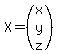 X=%28matrix%283%2C1%2Cx%2Cy%2Cz%29%29