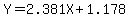 Y=2.381X+1.178