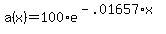 a(x) = 100*e^(-.01657*x)