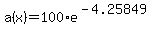 a(x) = 100*e^(-4.25849)